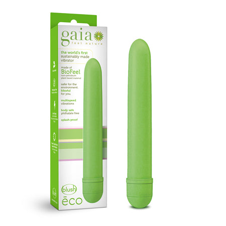 Blush Gaia Eco Slimline Vibrator Green - Not Very Vanilla