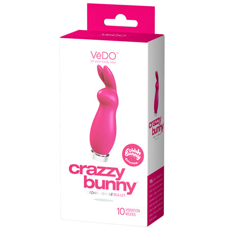 VeDO Crazzy Bunny Rechargeable Mini Vibe - Pretty In Pink - Not Very Vanilla