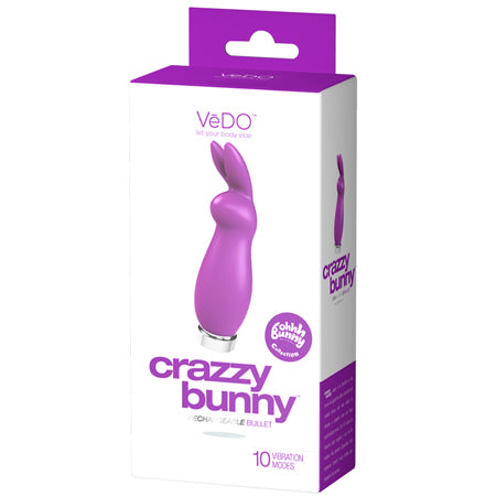 VeDO Crazzy Bunny Rechargeable Mini Vibe - Perfectly Purple - Not Very Vanilla