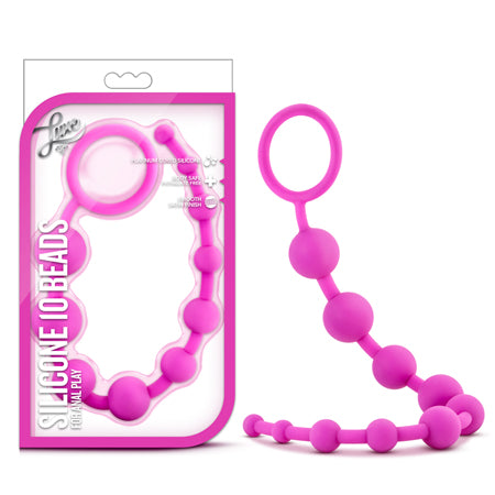 Blush Luxe Silicone 10 Beads for Anal Play Pink - Not Very Vanilla