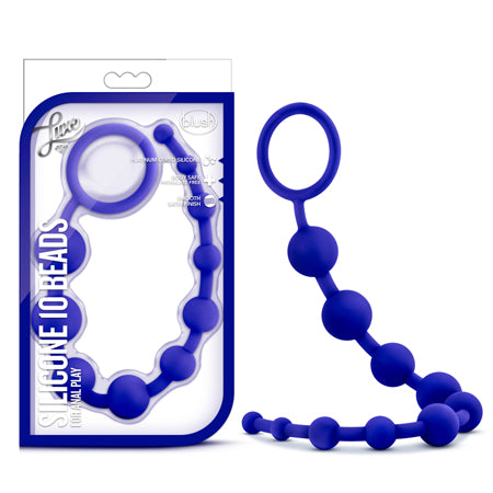 Blush Luxe Silicone 10 Beads for Anal Play Indigo - Not Very Vanilla