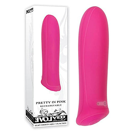 Evolved Pretty in Pink Rechargeable Silicone Bullet Vibrator - Not Very Vanilla