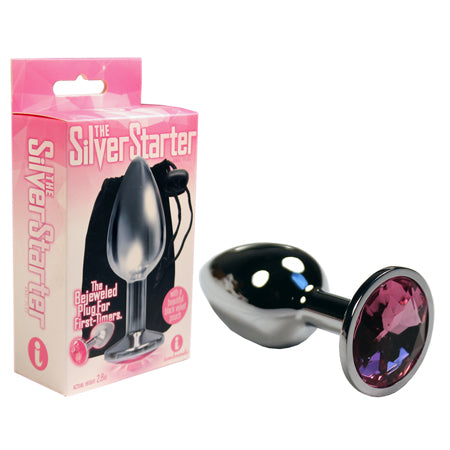 The 9's, The Silver Starter, Bejeweled Stainless Steel Plug Pink - Not Very Vanilla