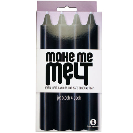 The 9's, Make Me Melt Sensual Warm-Drip Candles, 4 Pack, Jet Black - Not Very Vanilla