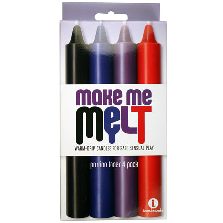 The 9's, Make Me Melt Sensual Warm-Drip Candles, 4 Pack, Passion Tones - Not Very Vanilla