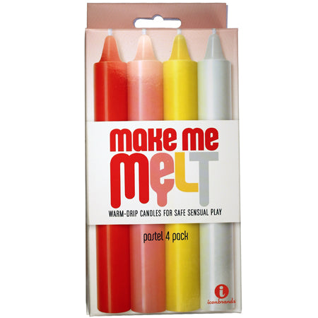 The 9's, Make Me Melt Sensual Warm-Drip Candles, 4 Pack, Pastel - Not Very Vanilla