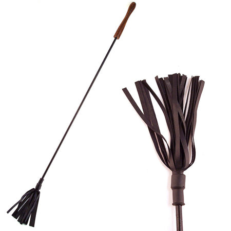 Rouge Riding Crop w/Rounded Wooden Handle Black - Not Very Vanilla