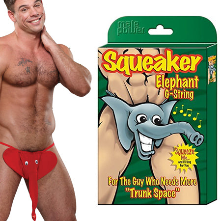 Male Power Squeaker Elephant G-String Red - Not Very Vanilla