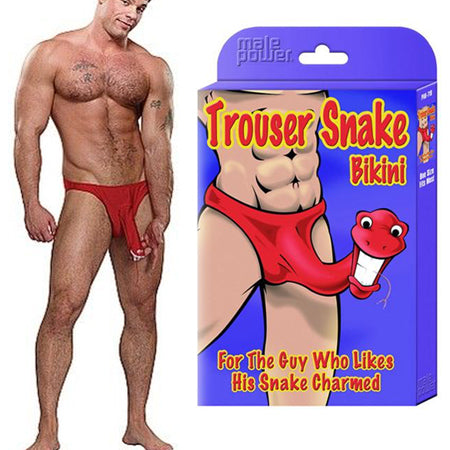 Male Power Trouser Snake Bikini Red - Not Very Vanilla