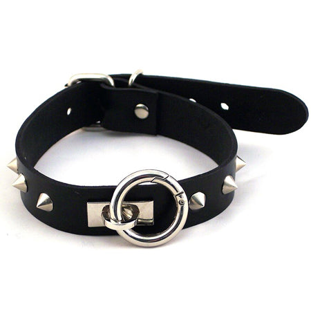 Rouge O-Ring Studded Collar (Thinner) Black - Not Very Vanilla