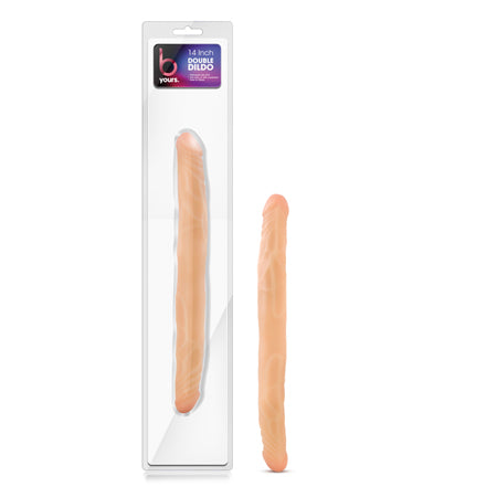 Blush B Yours 14 in. Double Dildo Beige - Not Very Vanilla