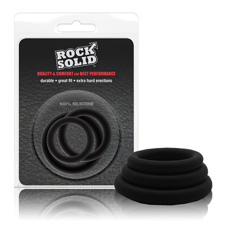 Rock Solid Black Gasket Silicone 3pc Set (.75in,1in,1.25in) - Not Very Vanilla