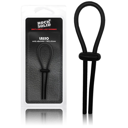 Rock Solid Black Silicone Double Lock Adjustable Lasso/Bolo - Not Very Vanilla