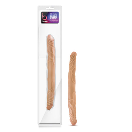 Blush B Yours 14 in. Double Dildo Tan - Not Very Vanilla