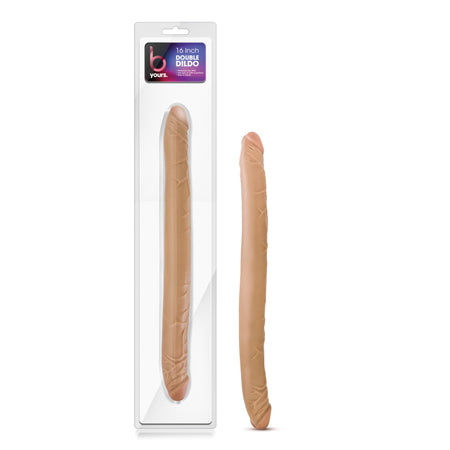 Blush B Yours 16 in. Double Dildo Tan - Not Very Vanilla