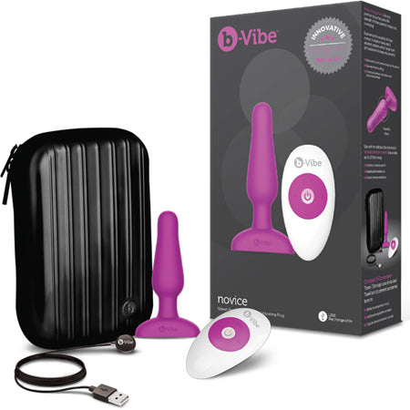 b-Vibe Novice Rechargeable Remote-Controlled Vibrating Silicone Anal Plug Fuchsia - Not Very Vanilla