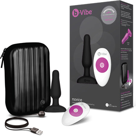 b-Vibe Novice Rechargeable Remote-Controlled Vibrating Silicone Anal Plug Black - Not Very Vanilla