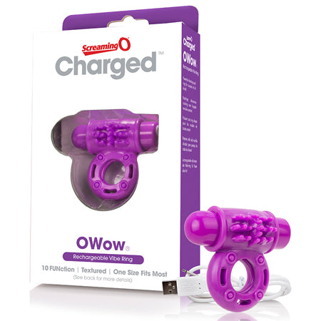 Screaming O Charged OWow Vooom Vibrating Cock Ring - Purple - Not Very Vanilla