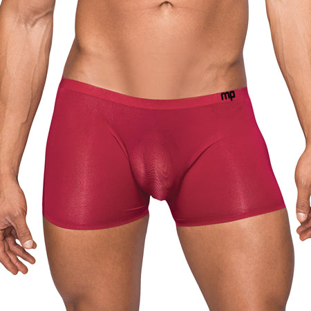 Male Power Seamless Sleek Sleek Short w/sheer pouch Wine Small - Not Very Vanilla