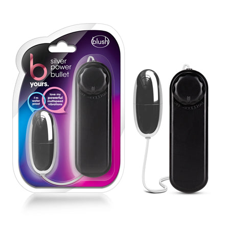 Blush B Yours Silver Power Bullet Remote-Controlled Egg Vibrator Black - Not Very Vanilla