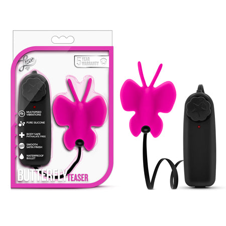 Blush Luxe Butterfly Teaser Remote-Controlled Silicone Mini Vibrator Fuchsia - Not Very Vanilla