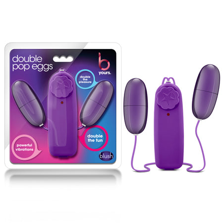 Blush B Yours Double Pop Eggs Remote-Controlled Dual Bullet Vibrator Plum - Not Very Vanilla