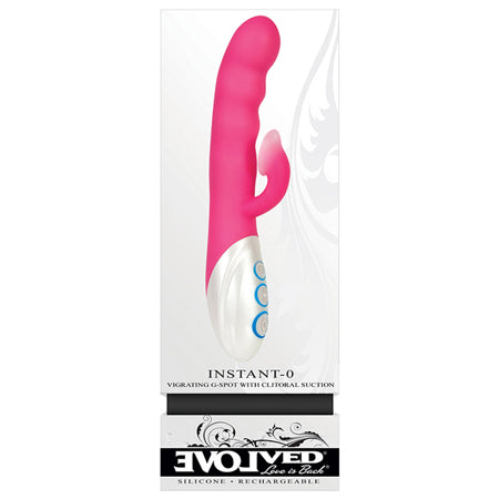 Evolved Instant-O Rechargeable Silicone Dual Stimulator With Clitoral Suction Pink - Not Very Vanilla