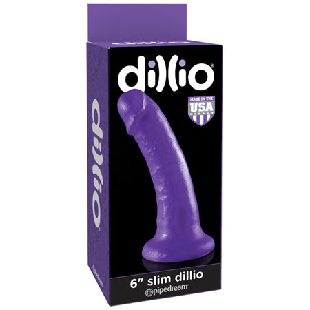 Pipedream Dillio 6 in. Slim Realistic Dildo With Suction Cup Purple - Not Very Vanilla