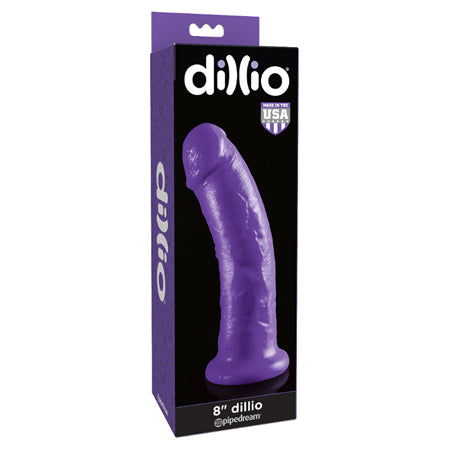 Pipedream Dillio 8 in. Realistic Dildo With Suction Cup Purple - Not Very Vanilla