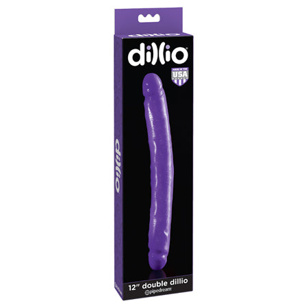 Pipedream Dillio 12 in. Double Dong Realistic Dual-Ended Dildo Purple - Not Very Vanilla