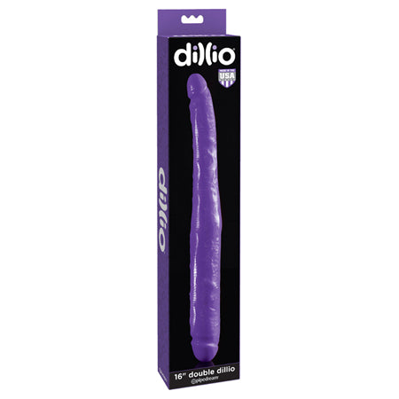 Pipedream Dillio 16 in. Double Dong Realistic Dual-Ended Dildo Purple - Not Very Vanilla