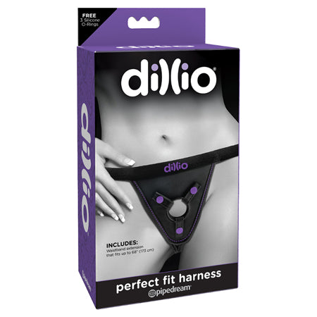 Pipedream Dillio Adjustable Perfect Fit Harness Black/Purple - Not Very Vanilla