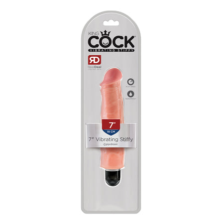 Pipedream King Cock 7 in. Vibrating Stiffy Realistic Dildo Beige - Not Very Vanilla