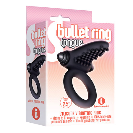 The 9's, S-Bullet Ring - Tongue, Silicone - Not Very Vanilla