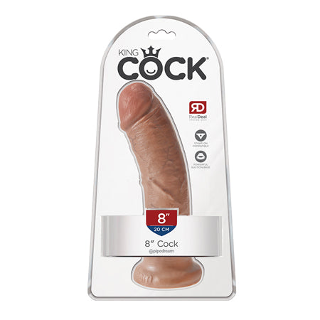 Pipedream King Cock 8 in. Cock Realistic Dildo With Suction Cup Tan - Not Very Vanilla