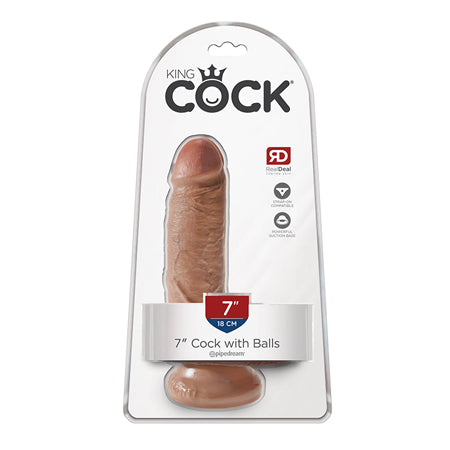 Pipedream King Cock 7 in. Cock With Balls Realistic Suction Cup Dildo Tan - Not Very Vanilla