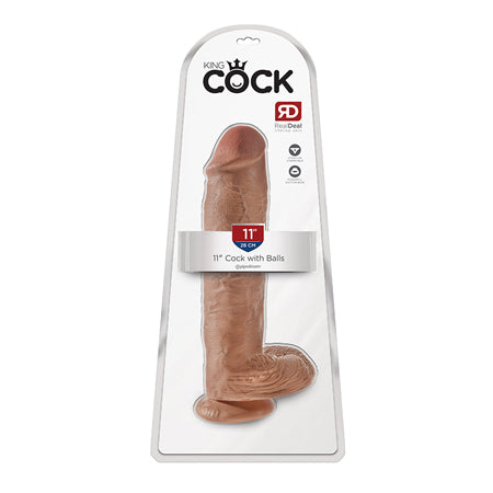 Pipedream King Cock 11 in. Cock With Balls Realistic Suction Cup Dildo Tan - Not Very Vanilla