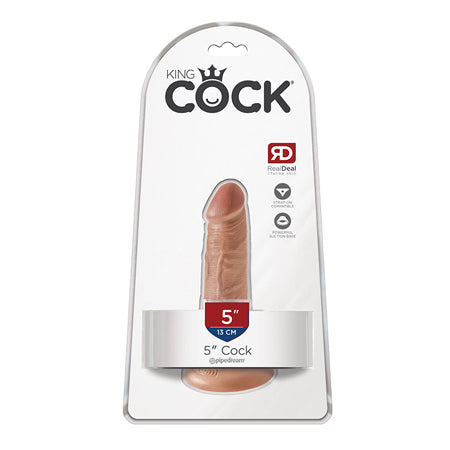 Pipedream King Cock 5 in. Cock Realistic Dildo With Suction Cup Tan - Not Very Vanilla