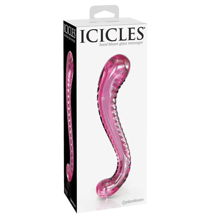 Pipedream Icicles No. 69 Curved Dual-Ended Glass Dildo Pink - Not Very Vanilla