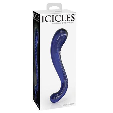 Pipedream Icicles No. 70 Curved Dual-Ended Glass Dildo Blue - Not Very Vanilla