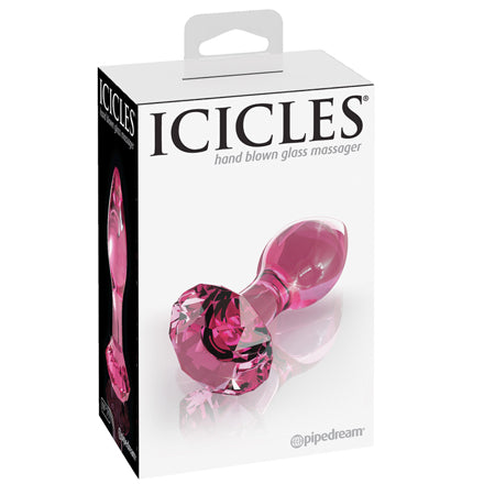 Pipedream Icicles No. 79 Glass Anal Plug With Faceted Base Pink - Not Very Vanilla