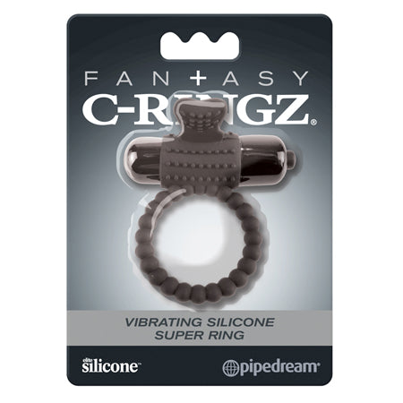 Pipedream Fantasy C-Ringz Vibrating Silicone Super Ring With Bullet Black - Not Very Vanilla