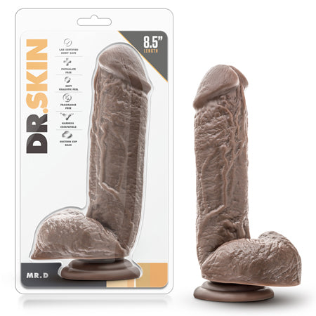 Blush Dr. Skin Mr. D Realistic 8.5 in. Dildo with Balls & Suction Cup Brown - Not Very Vanilla