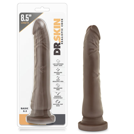 Blush Dr. Skin Basic 8.5 in. Dildo with Suction Cup Brown - Not Very Vanilla