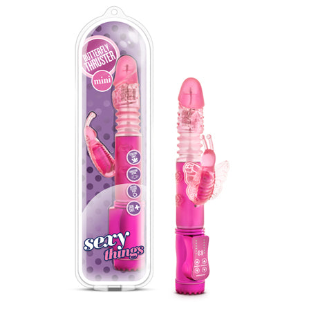 Blush Sexy Things Butterfly Thruster Mini Dual Stimulation Vibrator Fuchsia - Not Very Vanilla