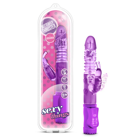 Blush Sexy Things Butterfly Thruster Mini Dual Stimulation Vibrator Purple - Not Very Vanilla