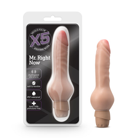 Blush X5 Mr. Right Now Realistic 7 in. Vibrating Dildo Beige - Not Very Vanilla