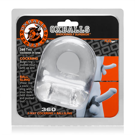 OxBalls 360, Cockring & Ballsling, Clear - Not Very Vanilla