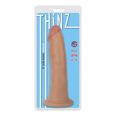 Curve Toys Thinz 8 in. Slim Dildo with Suction Cup Beige - Not Very Vanilla