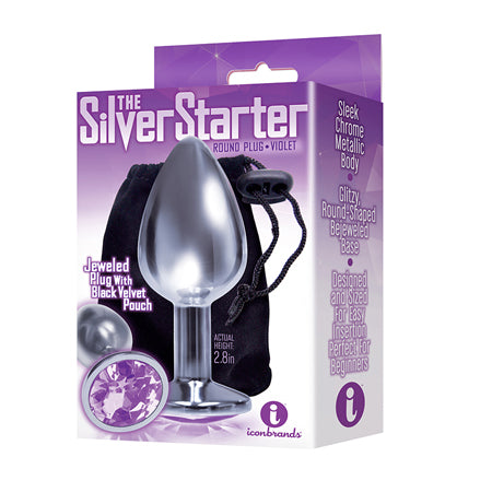 The 9's, The Silver Starter, Bejeweled Stainless Steel Plug, Violet - Not Very Vanilla